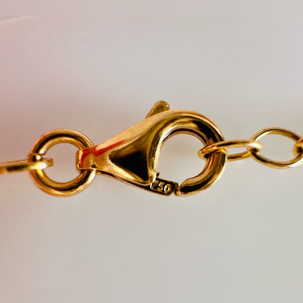 Heart and Star Station Necklace 💛 Real 18 Karat Solid Gold Jewelry 💛 - Picture 5 of 6